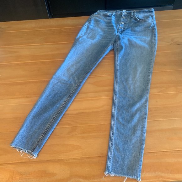 🌺 SOLD rag & bone Nina Highrise Skinny Farrow Button Fly - Picture 10 of 12